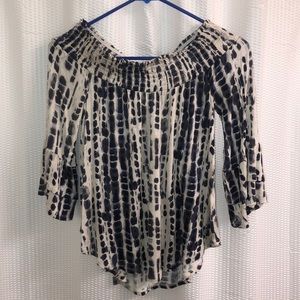 Off the shoulder, tie-dye top